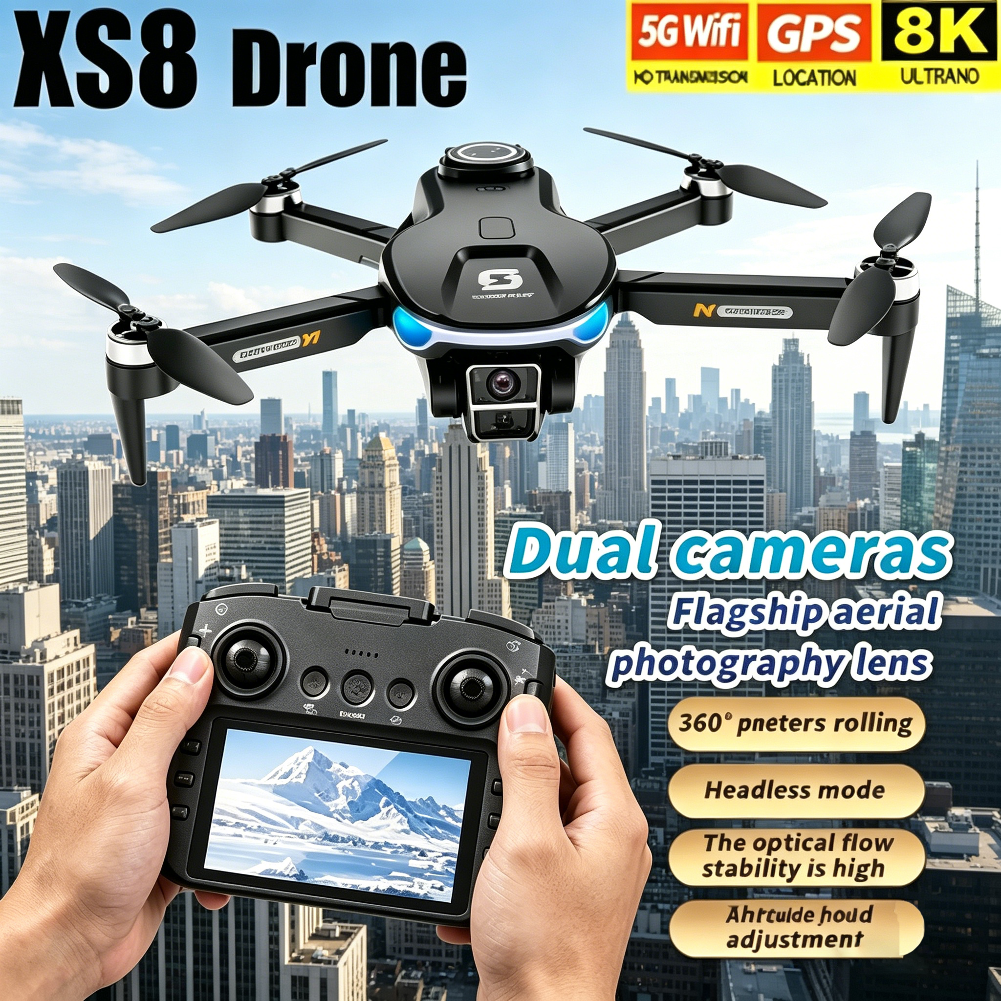 Drone Mapping - HD 8K Professional GPS Drone with